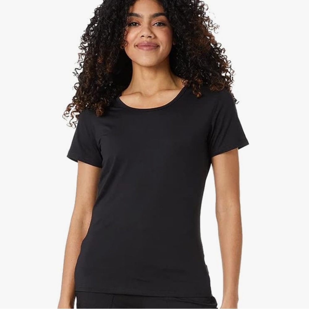 32 Degrees Women Black Cool Fitted Scoop Neck Stretch Quick Dry T-Shirt XL